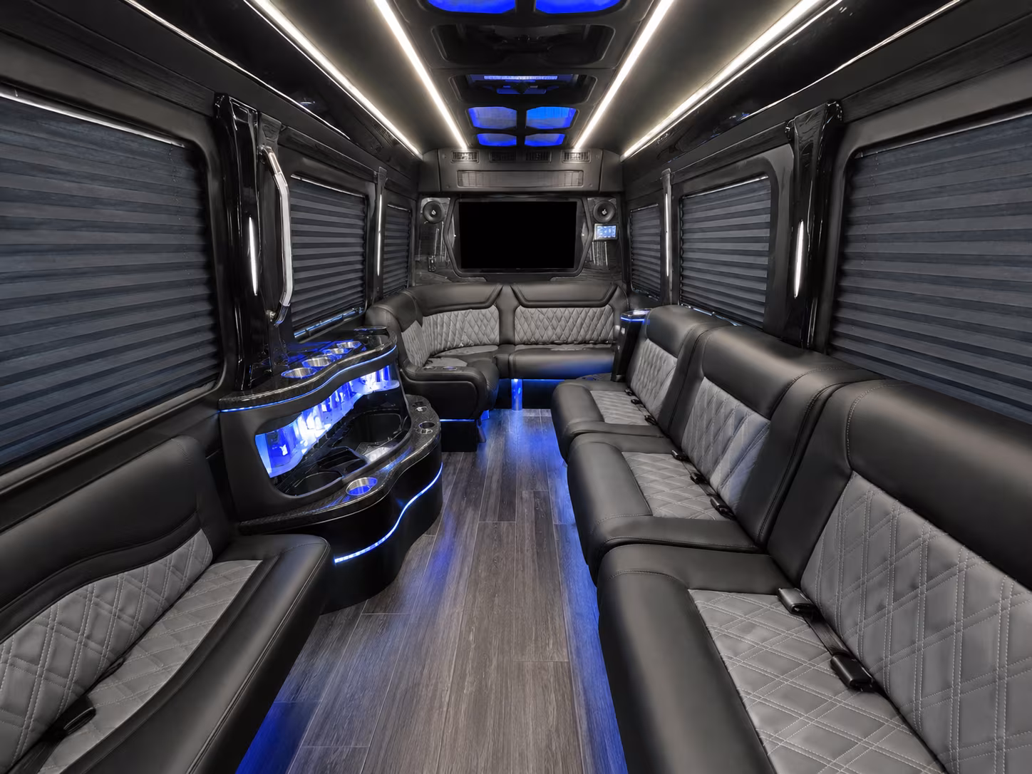 baldwin park 40 passenger party bus inside
